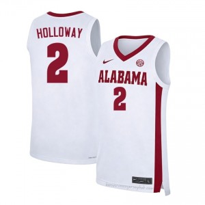Original #2 Aden Holloway Alabama White Men Stitched Basketball Jersey - NCAA Compliant & Fan-Approved 47037362
