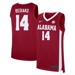 Charles Bediako Alabama Crimson Tide #14 Crimson Men Basketball Embroidery Jersey - Authentic Player Edition 45447746