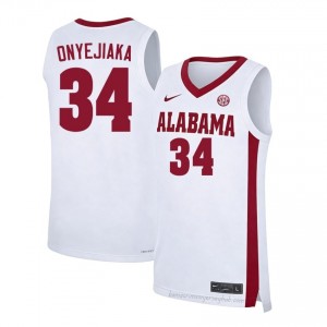 Original #34 Collins Onyejiaka Alabama White Men Stitched Basketball Jersey - NCAA Compliant & Fan-Approved 31957667
