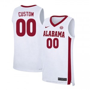 Crimson Tide Custom Men White #00 High School Basketball Jersey - game-day Ready Performance Fit 71577536