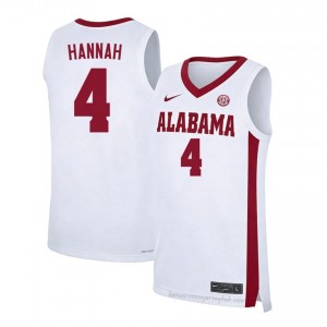 Crimson Tide Davion Hannah Men White #4 High School Basketball Jersey - game-day Ready Performance Fit 45549598