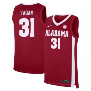 Jack Fagan Alabama Crimson Tide #31 Crimson Men Basketball Embroidery Jersey - Authentic Player Edition 85183512