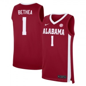 Exquisitely Embroidered Bama #1 Jalil Bethea Crimson Men Authentic Basketball Jersey - NCAA Licensed & Trusted 82960082