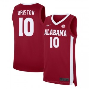 Exquisitely Embroidered Bama #10 Keitenn Bristow Crimson Men Authentic Basketball Jersey - NCAA Licensed & Trusted 72033787