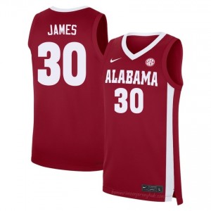 Exquisitely Embroidered Bama #30 Klark James Crimson Men Authentic Basketball Jersey - NCAA Licensed & Trusted 52015391