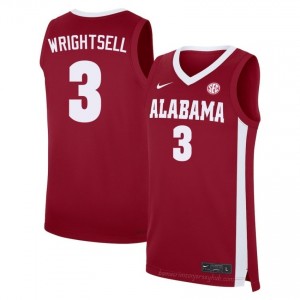 Latrell Wrightsell Alabama Crimson Tide #3 Crimson Men Basketball Embroidery Jersey - Authentic Player Edition 49484742
