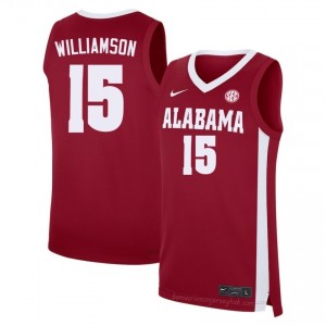 Exquisitely Embroidered Bama #15 Noah Williamson Crimson Men Authentic Basketball Jersey - NCAA Licensed & Trusted 61600858