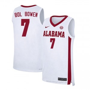 Original #7 Taylor Bol Bowen Alabama White Men Stitched Basketball Jersey - NCAA Compliant & Fan-Approved 87500290