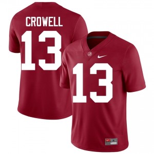 Ezavier Crowell Bama #13 Crimson Men Football Embroidery Jersey - Authentic Player Edition 85920545