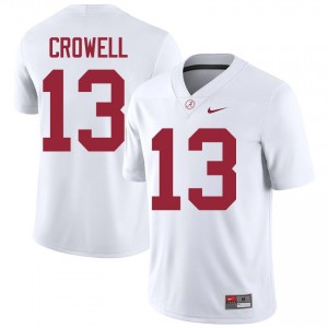 Original #13 Ezavier Crowell Crimson Tide White Men Stitched Football Jersey - NCAA Compliant & Fan-Approved 26264392