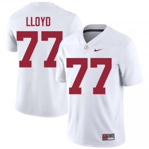 Jackson Lloyd Bama #77 White Men Football Embroidery Jersey - Authentic Player Edition 44191694