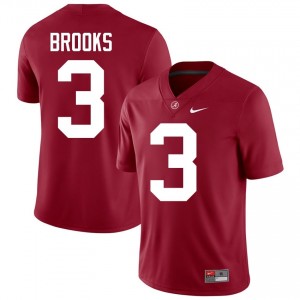 Exquisitely Embroidered Alabama Crimson Tide #3 Lotzeir Brooks Crimson Men Authentic Football Jersey - NCAA Licensed & Trusted 14168662