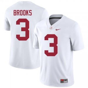 Alabama Lotzeir Brooks Men White #3 University Football Jersey - Game Day Ready Performance Fit 19431931