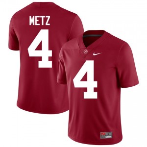 Luke Metz Bama #4 Crimson Men Football Embroidery Jersey - Authentic Player Edition 53450725