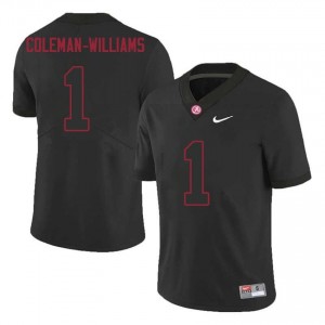 Ryan Coleman-Williams Bama #1 Black Men Football Embroidery Jersey - Authentic Player Edition 68425469