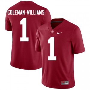 Exquisitely Embroidered Alabama Crimson Tide #1 Ryan Coleman-Williams Crimson Men Authentic Football Jersey - NCAA Licensed & Trusted 82174568