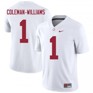 Alabama Ryan Coleman-Williams Men White #1 Player Football Jersey - Game Day Ready Performance Fit 88022714