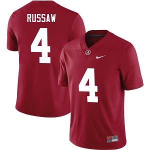 Qua Russaw Bama #4 Crimson Men Football Embroidery Jersey - Authentic Player Edition 44996766