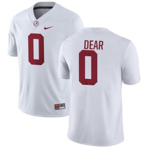 Alabama Akylin Dear Men White #0 NCAA Football Jersey - Game Day Ready Performance Fit 90668773
