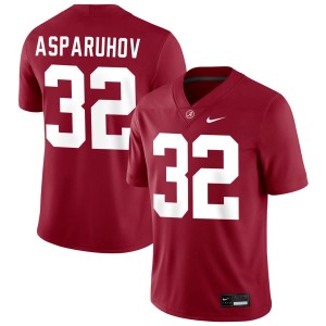 Exquisitely Embroidered Alabama Crimson Tide #32 Alex Asparuhov Crimson Men Authentic Football Jersey - NCAA Licensed & Trusted 40278918