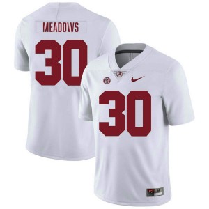 Original #30 Derek Meadows Crimson Tide White Men Stitched Football Jersey - NCAA Compliant & Fan-Approved 78127150
