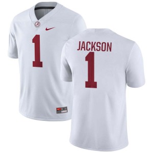 Alabama Domani Jackson Men White #1 NCAA Football Jersey - Game Day Ready Performance Fit 83494827