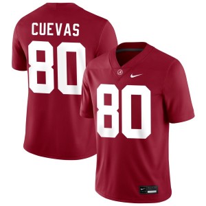 Exquisitely Embroidered Alabama Crimson Tide #80 Josh Cuevas Crimson Men Authentic Football Jersey - NCAA Licensed & Trusted 40159974