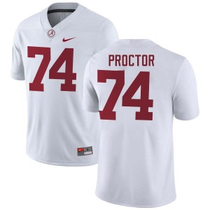 Alabama Kadyn Proctor Men White #74 NCAA Football Jersey - Game Day Ready Performance Fit 48420921
