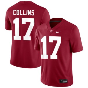 Exquisitely Embroidered Alabama Crimson Tide #17 Kelby Collins Crimson Men Authentic Football Jersey - NCAA Licensed & Trusted 21643240