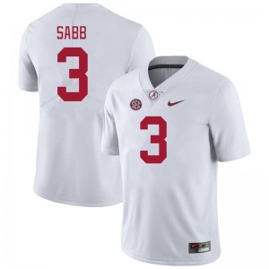 Exquisitely Embroidered Alabama Crimson Tide #3 Keon Sabb White Men Authentic Football Jersey - NCAA Licensed & Trusted 13953874