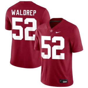 Mal Waldrep Bama #52 Crimson Men Football Embroidery Jersey - Authentic Player Edition 45492638