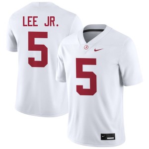 Alabama Dijon Lee Jr. Men White #5 NCAA Football Jersey - Game Day Ready Performance Fit 44751300