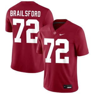 Parker Brailsford Bama #72 Crimson Men Football Embroidery Jersey - Authentic Player Edition 63859483