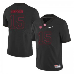 Original #15 Ty Simpson Crimson Tide Black Men Stitched Football Jersey - NCAA Compliant & Fan-Approved 66180379
