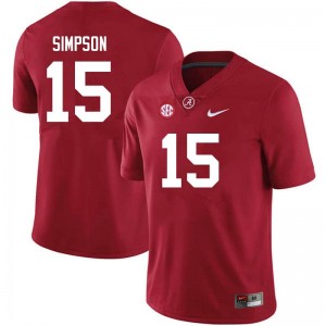 Ty Simpson Bama #15 Crimson Men Football Embroidery Jersey - Authentic Player Edition 94258237