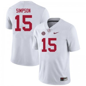 Alabama Ty Simpson Men White #15 NCAA Football Jersey - Game Day Ready Performance Fit 97217930
