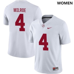 Crimson Tide Jalen Milroe Women White #4 High School College Football Jersey - Game Day Ready Performance Fit 97721057