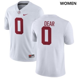 Original #0 Akylin Dear Crimson Tide White Women Stitched Football Jersey - NCAA Compliant & Fan-Approved 24130636