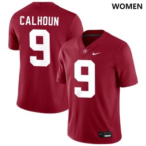 Exquisitely Embroidered Alabama Crimson Tide #9 Cameron Calhoun Crimson Women Authentic Football Jersey - NCAA Licensed & Trusted 11724544