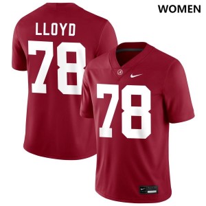 Jackson Lloyd Bama #78 Crimson Women Football Embroidery Jersey - Authentic Player Edition 33798902