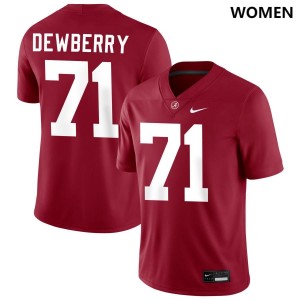 Kam Dewberry Bama #71 Crimson Women Football Embroidery Jersey - Authentic Player Edition 33373511