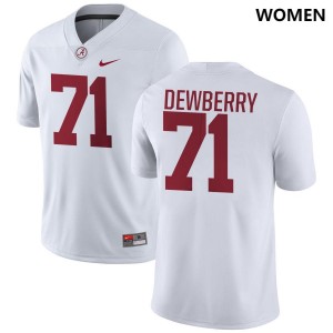 Original #71 Kam Dewberry Crimson Tide White Women Stitched Football Jersey - NCAA Compliant & Fan-Approved 24852315