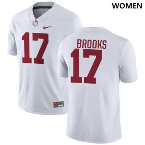 Original #17 Lotzeir Brooks Crimson Tide White Women Stitched Football Jersey - NCAA Compliant & Fan-Approved 76547540