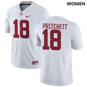 Original #18 Marshall Pritchett Crimson Tide White Women Stitched Football Jersey - NCAA Compliant & Fan-Approved 35287666