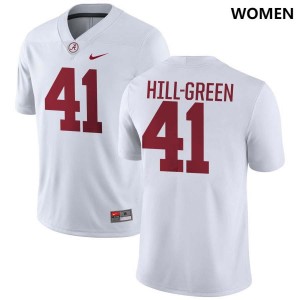 Alabama Nikhai Hill-Green Women White #41 NCAA Football Jersey - Game Day Ready Performance Fit 27065288