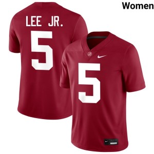 Dijon Lee Jr. Bama #5 Crimson Women Football Embroidery Jersey - Authentic Player Edition 39003923