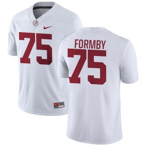 Original #75 Wilkin Formby Crimson Tide White Men Stitched Football Jersey - NCAA Compliant & Fan-Approved 20290185
