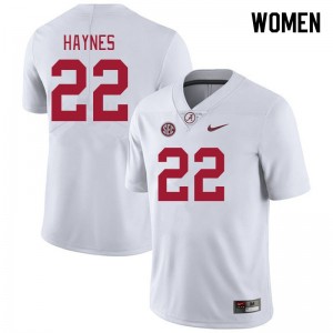 Original #22 Justice Haynes Crimson Tide White Women Stitched Football Jersey - NCAA Compliant & Fan-Approved 73039953