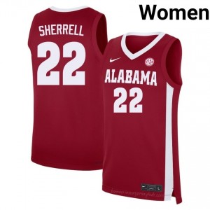 Exquisitely Embroidered Bama #22 Aiden Sherrell Crimson Women Authentic Basketball Jersey - NCAA Licensed & Trusted 11274193