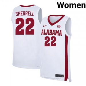 Crimson Tide Aiden Sherrell Women White #22 High School Basketball Jersey - game-day Ready Performance Fit 79172051